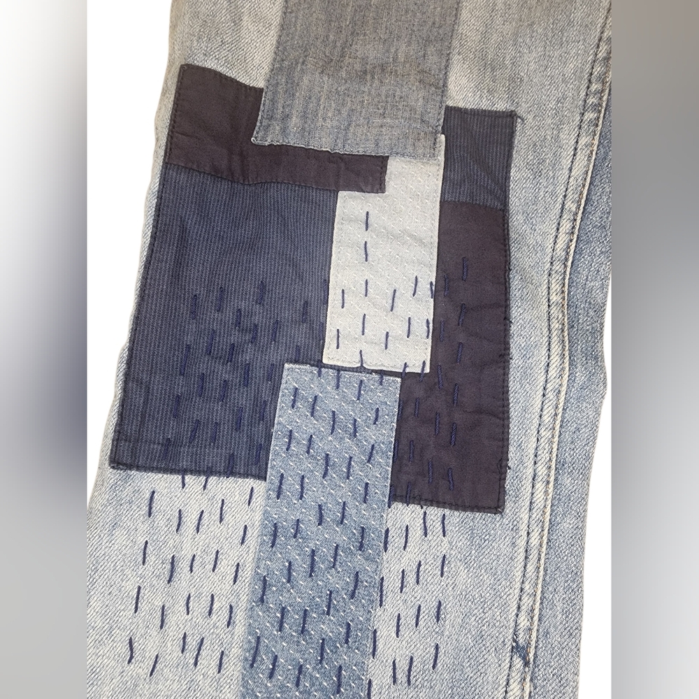 ​Sundance Patchwork Boro Embroidered Straight Leg… - image 2
